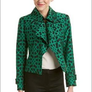 Anne Klein Celtic Windowpane Jacquard Short Trench